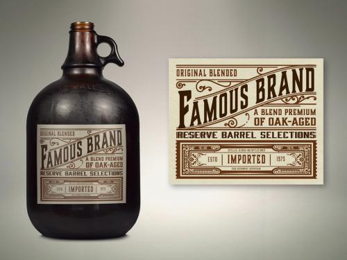 Adobe Stock - Vintage Liquor Bottle Packaging Layout  - 348980998