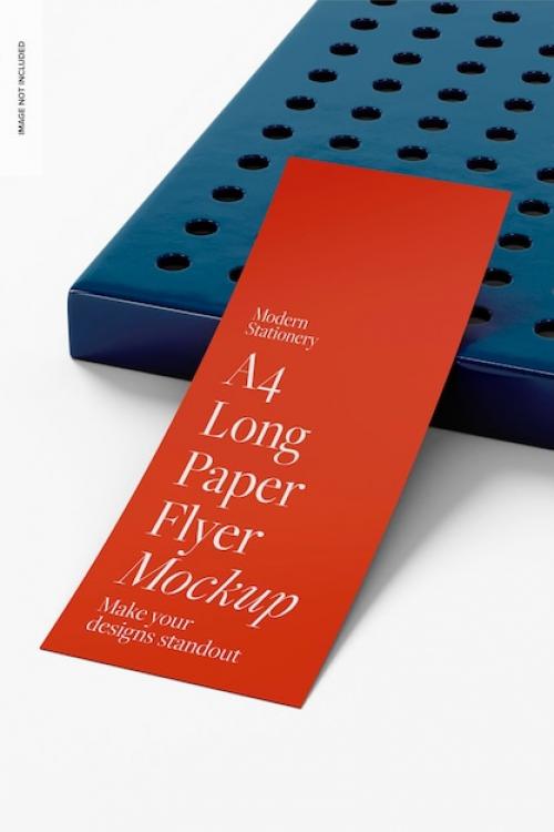 A4 Long Paper Flyer With Panel Mockup
