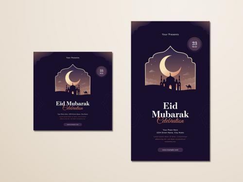 Adobe Stock - Eid Mubarak Social Media Layouts - 350365011