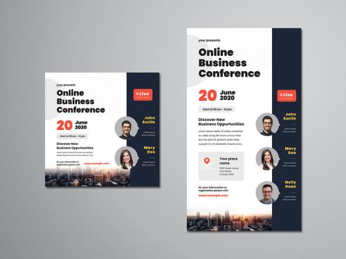 Adobe Stock - Online Business Conference Social Media Layouts - 350365050