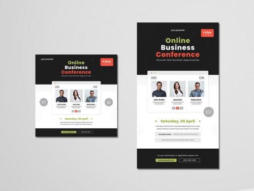 Adobe Stock - Online Business Conference Social Media Layouts - 350365079