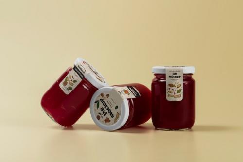 Glass Jars With Vertical Labels