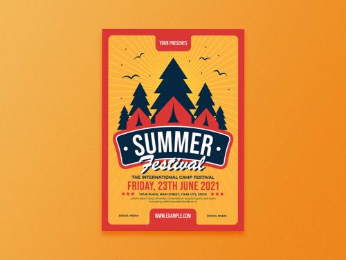 Adobe Stock - Summer Festival Event Flyer Layout - 351311247
