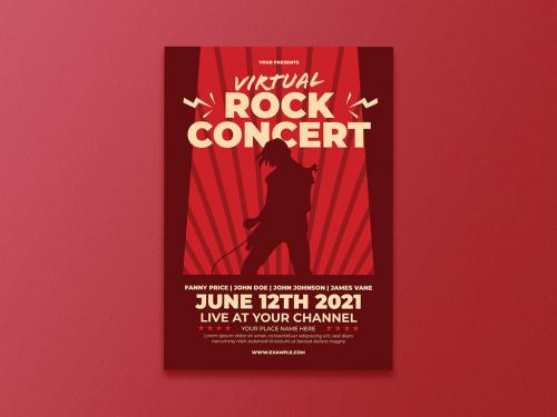 Adobe Stock - Virtual Rock Concert Event Flyer Layout - 351311289