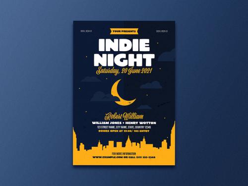 Adobe Stock - Indie Night Event Flyer Layout - 351365423