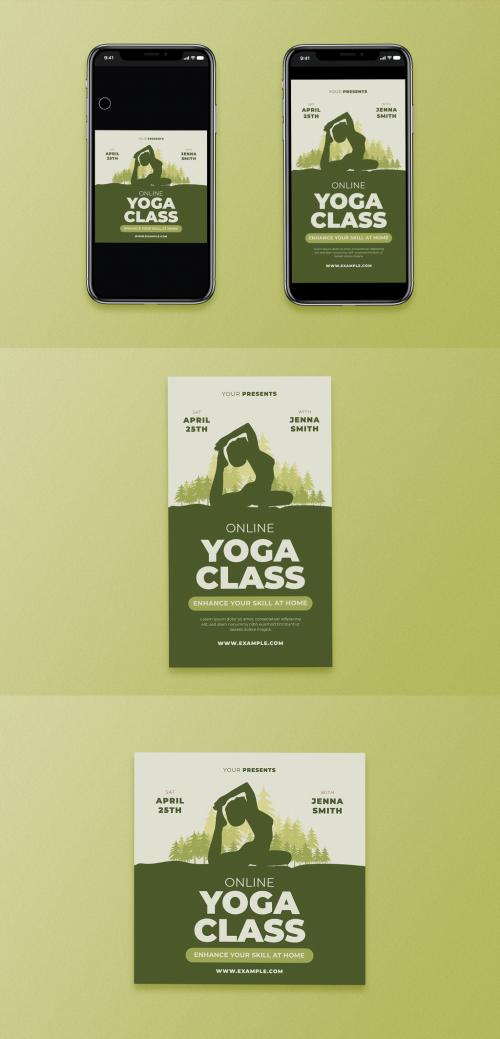 Adobe Stock - Online Yoga Class Event Social Media Layout - 351365444