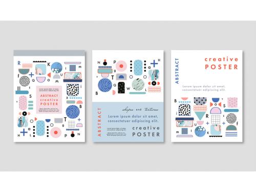 Adobe Stock - Collection of Poster Layouts with Geometric Shapes - 351653061
