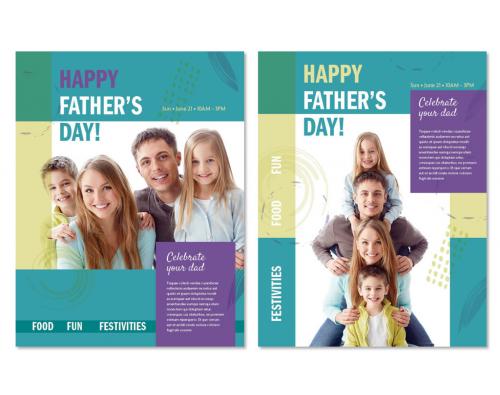 Adobe Stock - Fathers Day Flyer Layout Set - 351682486