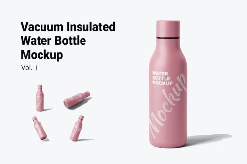 Vacuum Insulated Water Bottle Mockup Vol.1