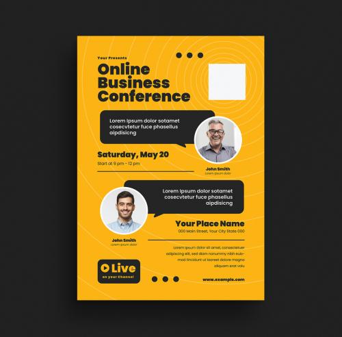 Adobe Stock - Online Business Conference Flyer Layout - 353221448