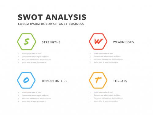 Adobe Stock - Swot Analysis Infographic Layout with Hexagon Elements - 353449971