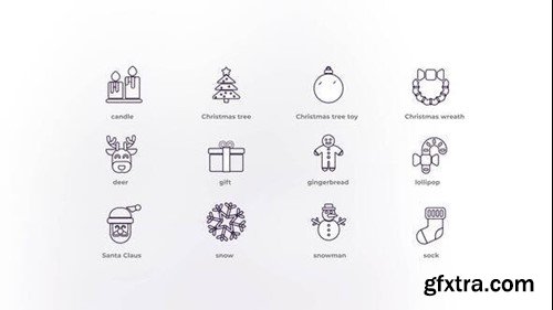 Videohive Christmas - Outline Icons 50191820