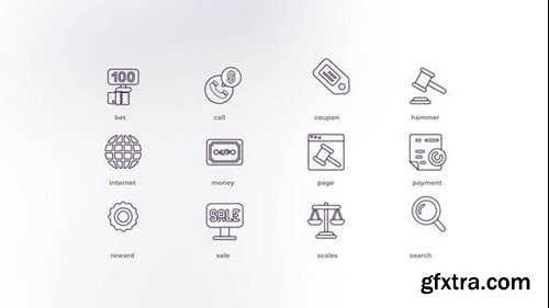 Videohive Auction - Outline Icons 50191734