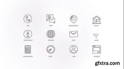 Videohive Contact Us - Outline Icons 50191930