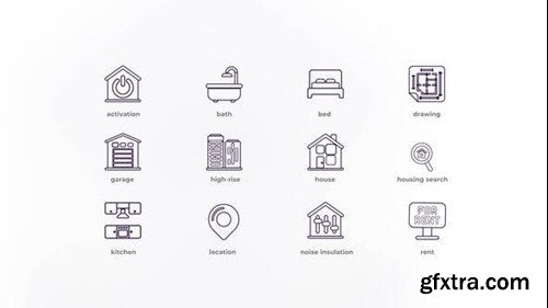 Videohive Real Estate -Outline Icons 50192183