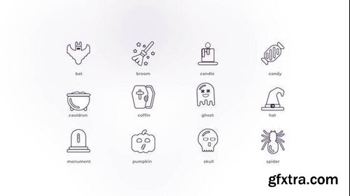 Videohive Halloween - Outline Icons 50192029