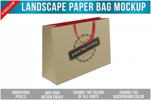 Landscape Paper Bag Mockup