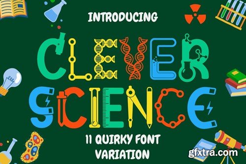 Clever Science – 11 Quirky Education Theme Font LVLX94V