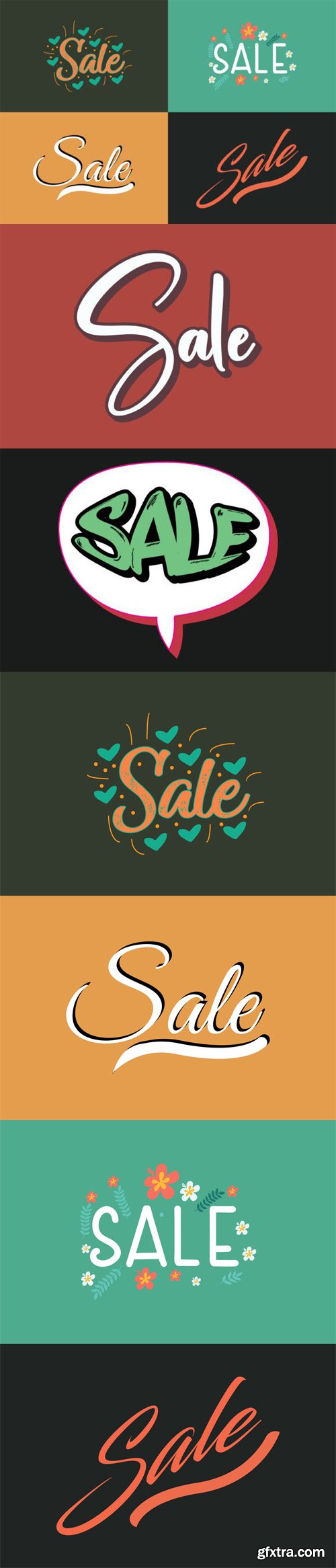 Sales Text Banners - Vector Hand Lettering Templates