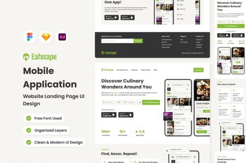 Eatscape - Mobile App Website Landing Page