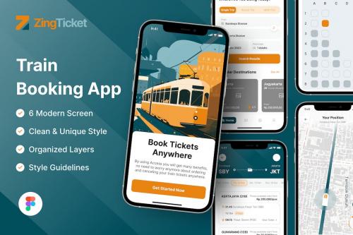 ZingTicket - Train Booking Mobile App UI Kit