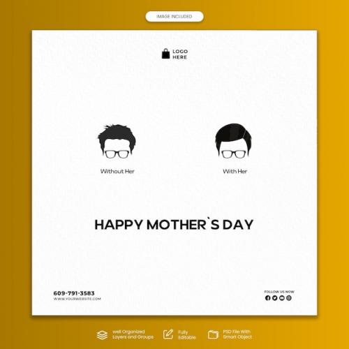 Happy Mother's Day Creative Social Media Post Psd