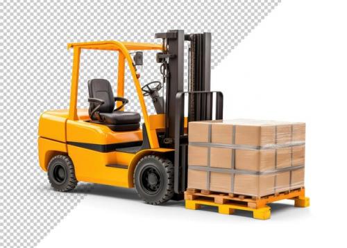 Mockup Of A Forklift With Boxes