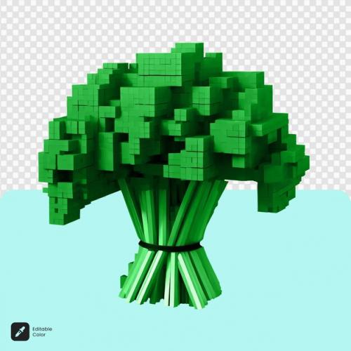 3d Spinach Voxel Art Isolated