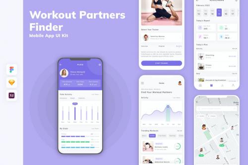 Workout Partners Finder Mobile App UI Kit
