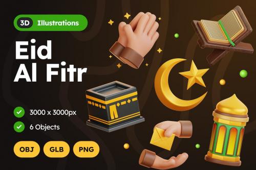 3D Eid Al Fitr Illustration