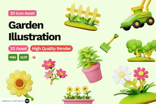 3D Garden Illustration
