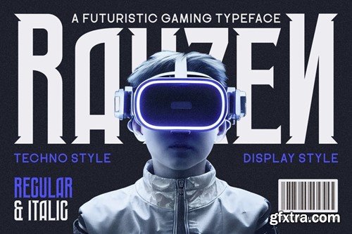 Rayzen - Futuristic Gaming Font SWGNKDX