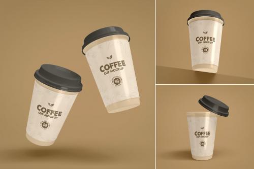 Reusable Glossy Coffee Cup Branding Mockup Set
