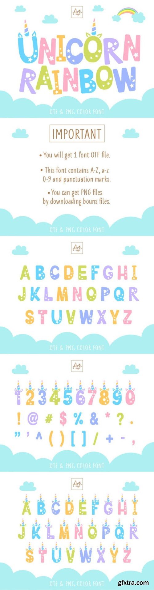 Unicorn Rainbow Font