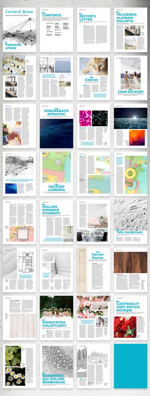 Adobe Stock - Innovative Digital Magazine Layout with Turquoise Accents - 354666662