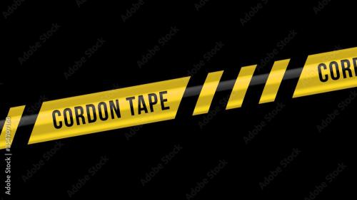 Adobe Stock - Cordon Tape Title Overlay - 354707168
