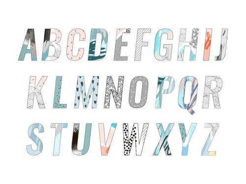 Adobe Stock - Alphabet with Textures Art Kit - 354727952