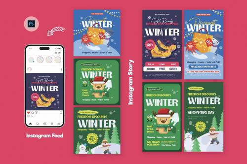 Snap Winter Sale Day Instagram Stories Template
