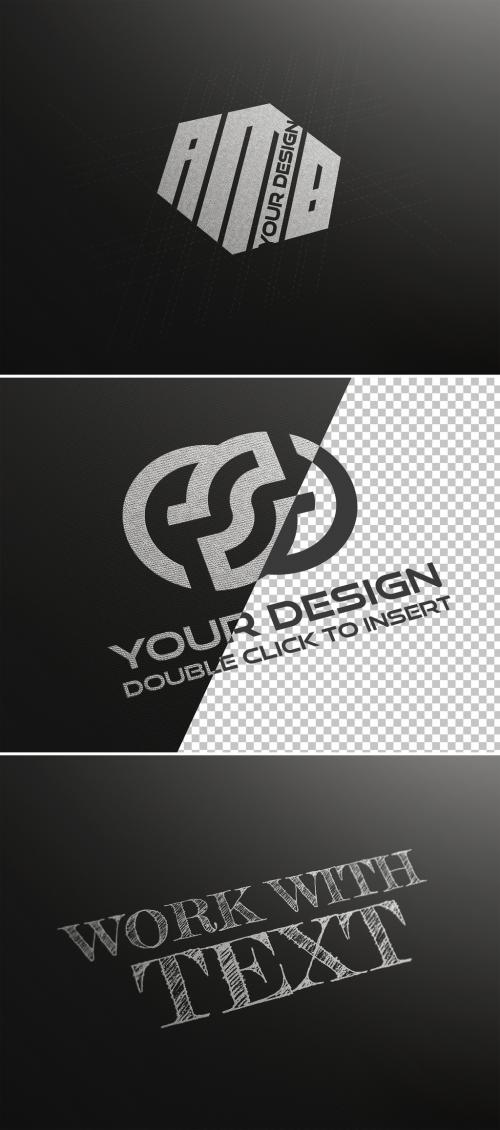 Adobe Stock - White Logo Mockup on Black Paper - 355042530