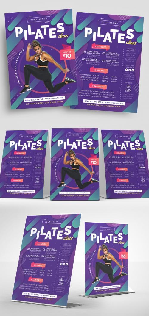 Adobe Stock - Pilates Gym Flyer Layout for Fitness Classes - 355486923