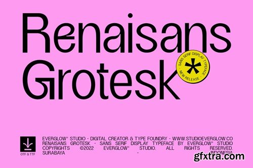 Renaisans Grotesk - Sans Serif Display Typeface B47N2CG
