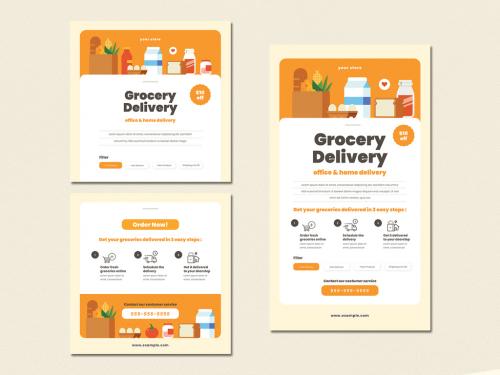 Adobe Stock - Grocery Delivery Social Media Layouts - 356522729