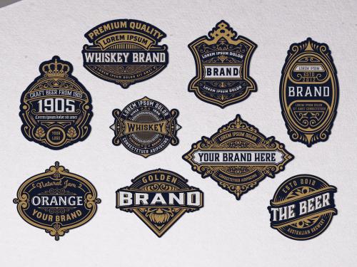 Adobe Stock - Set of 9 Vintage Logos and Badges - 356722126