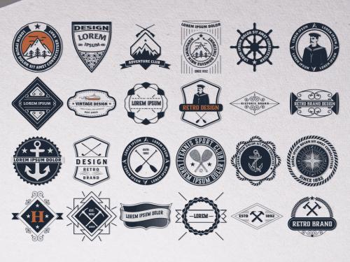 Adobe Stock - Set of 24 Vintage Logos and Badges - 356722234