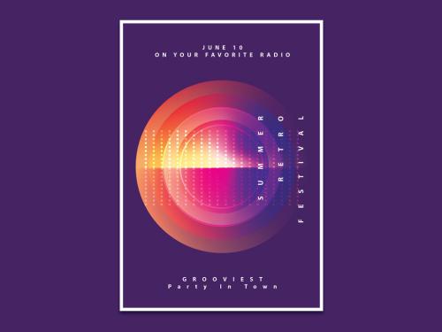 Adobe Stock - Retro Party Poster Layout with Vibrant Abstract Design - 357257642