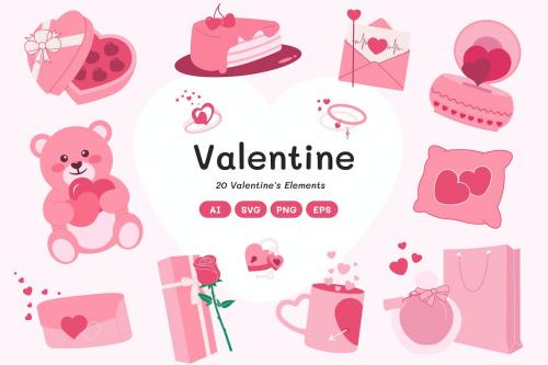 Valentine Elements Illustration