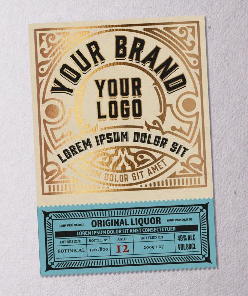 Adobe Stock - Vintage Liquor Label Packaging Layout  - 358360496