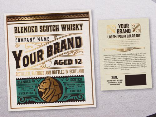 Adobe Stock - Vintage Liquor Label Packaging Layout  - 358360535