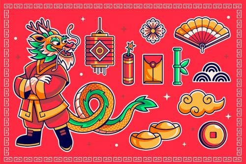 Chinese New Year Graphics & Illustrations Pack