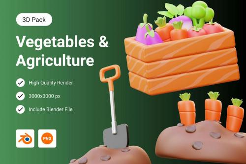 Vegetable & Agriculture 3D Illustration